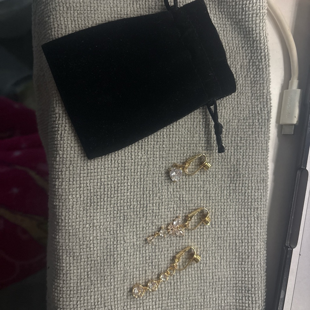 Gold and Silver Drop Earrings